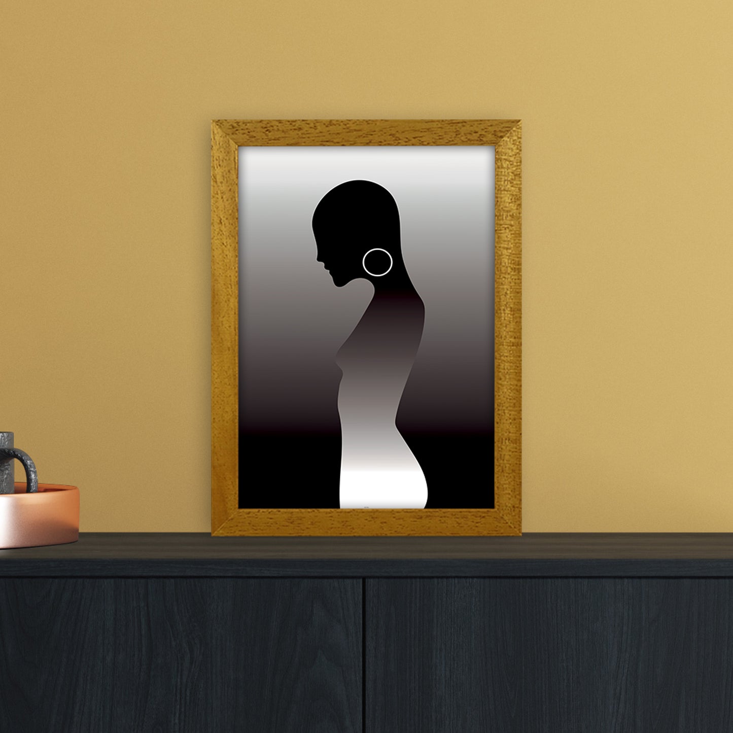 PJ-836-13 Woman of darkness Abstract Art Print by Nordic Creators A4 Print Only