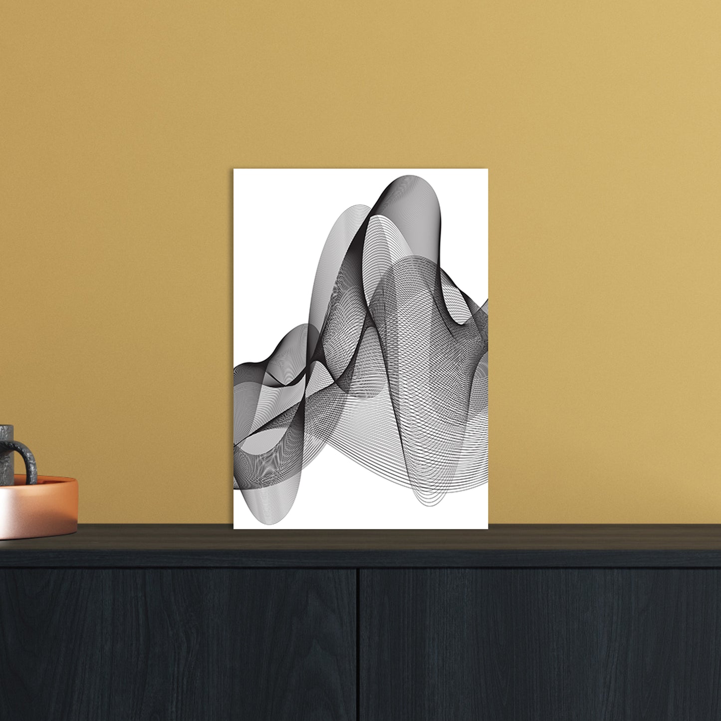Graphic Abstract Art Print by Nordic Creators A4 Black Frame