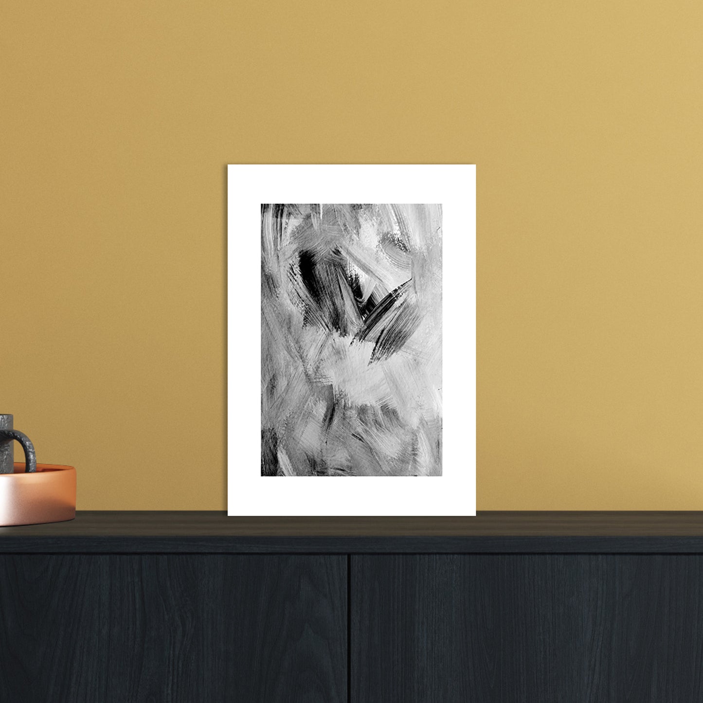 Painting Abstract Art Print by Nordic Creators A4 Black Frame