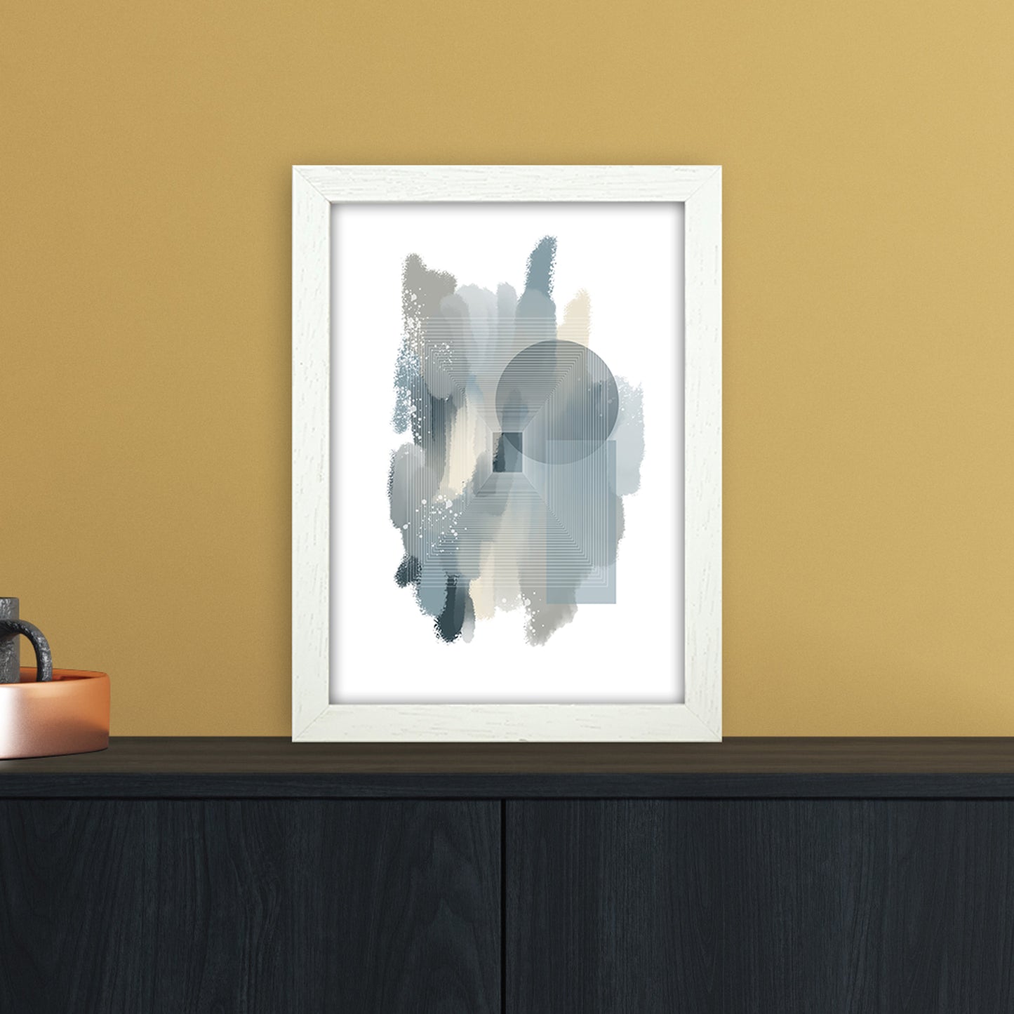 Color painting Abstract Art Print by Nordic Creators A4 Oak Frame