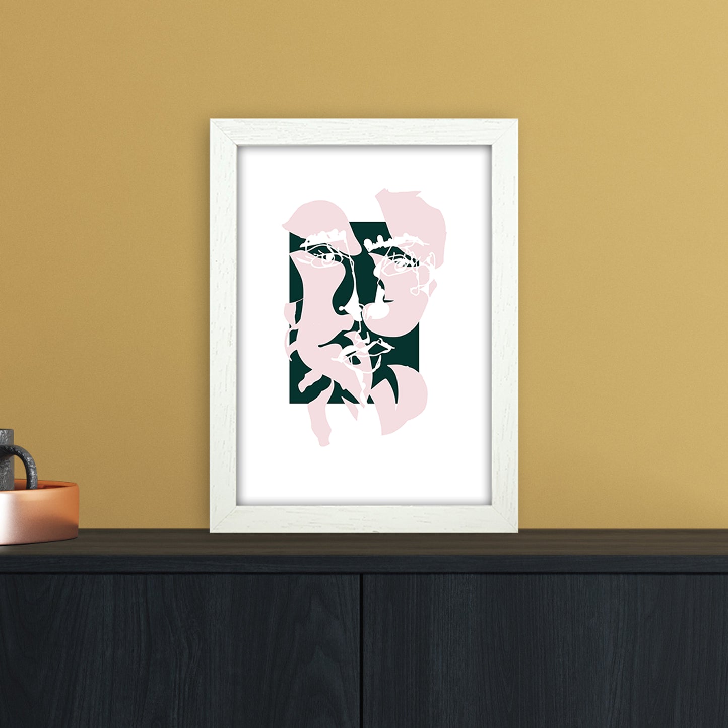 Modern Art II Abstract Art Print by Nordic Creators A4 Oak Frame