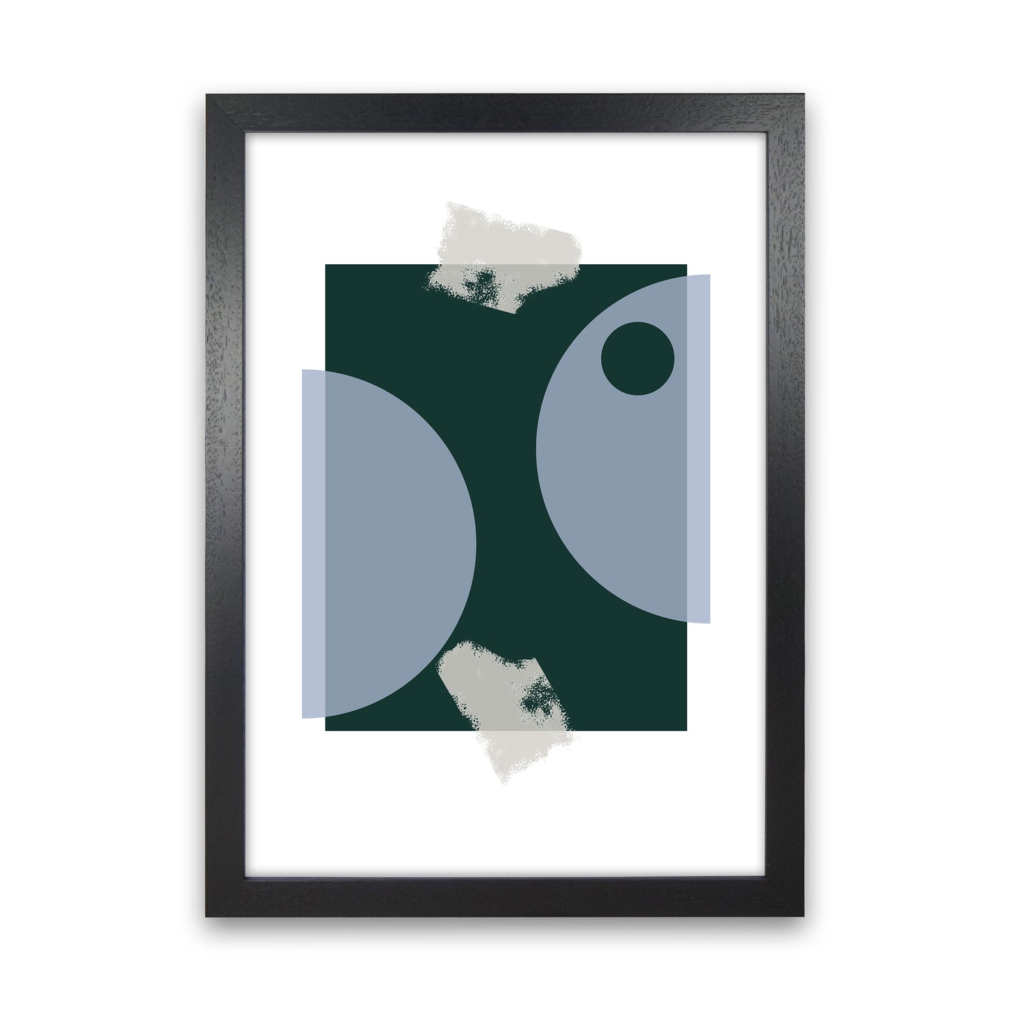 Blue & Green Abstract Art Print by Nordic Creators Black Grain
