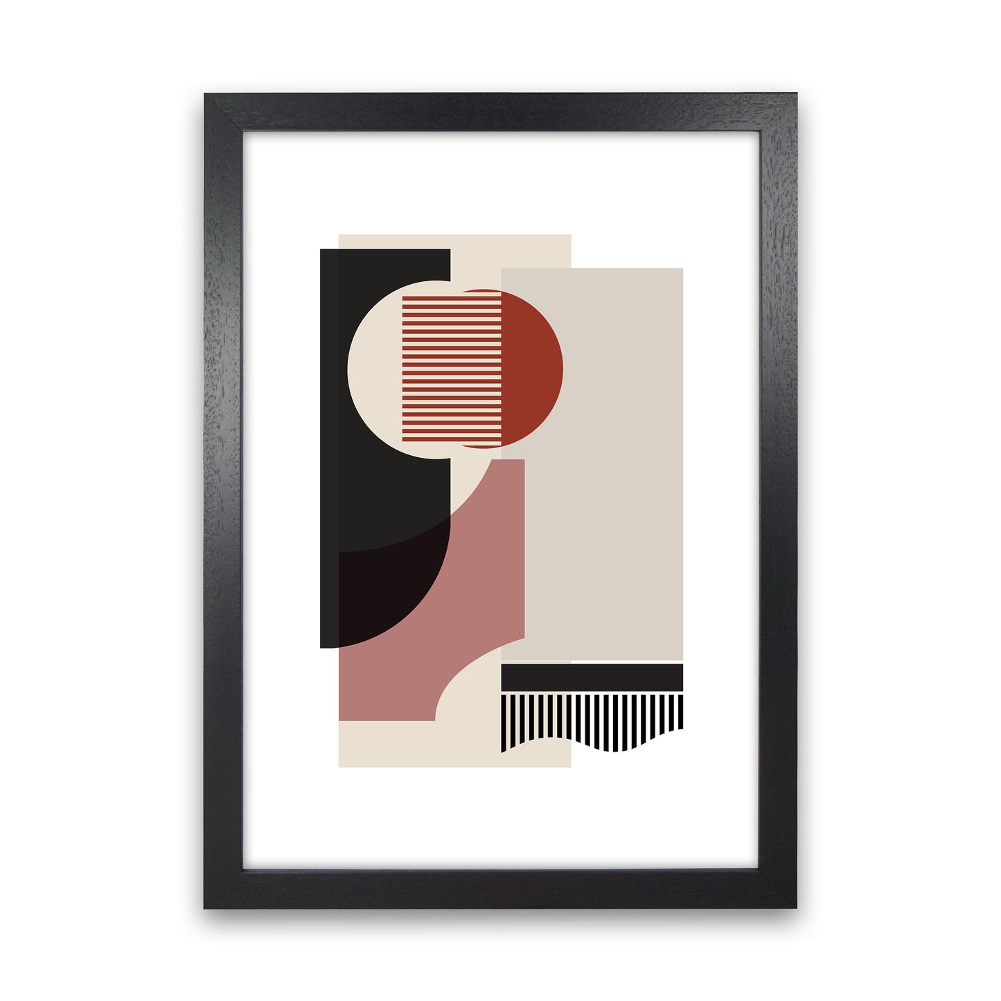 Rose grey Abstract Art Print by Nordic Creators Black Grain