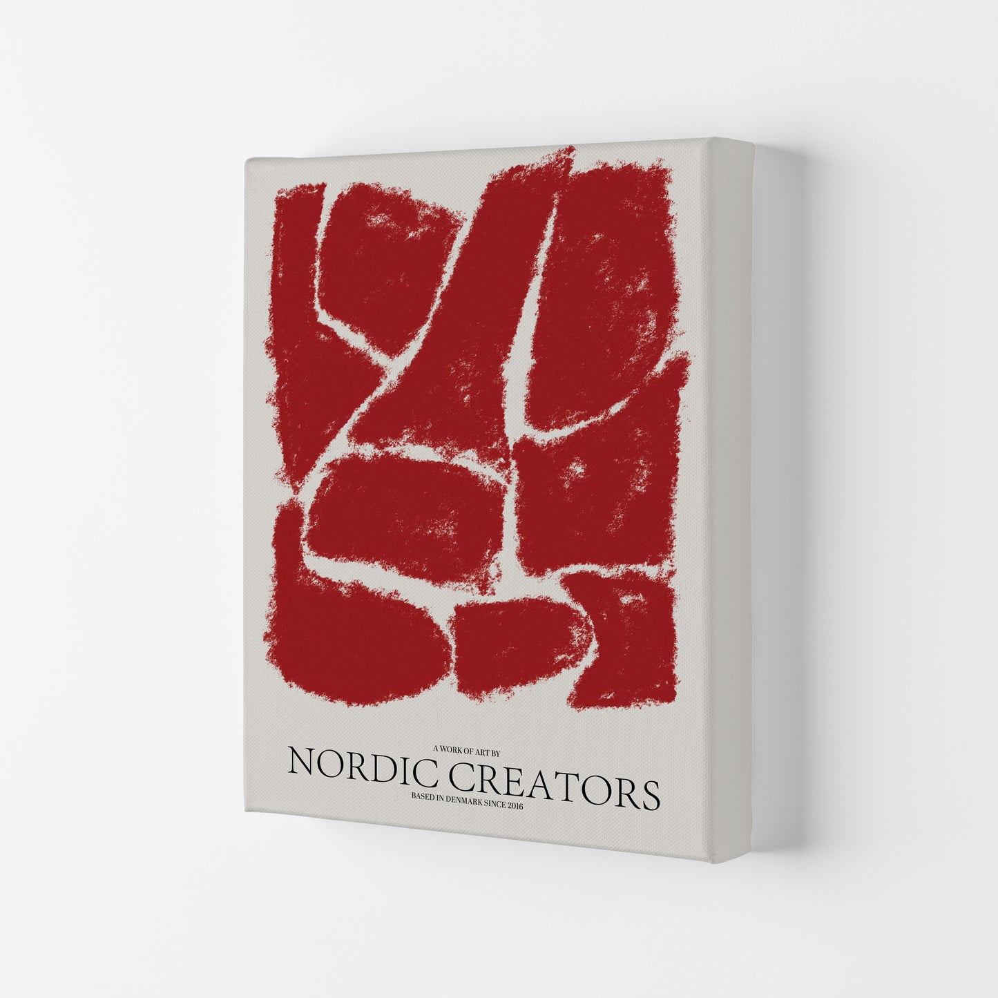 Things Fall Apart - Red Abstract Art Print by Nordic Creators Canvas