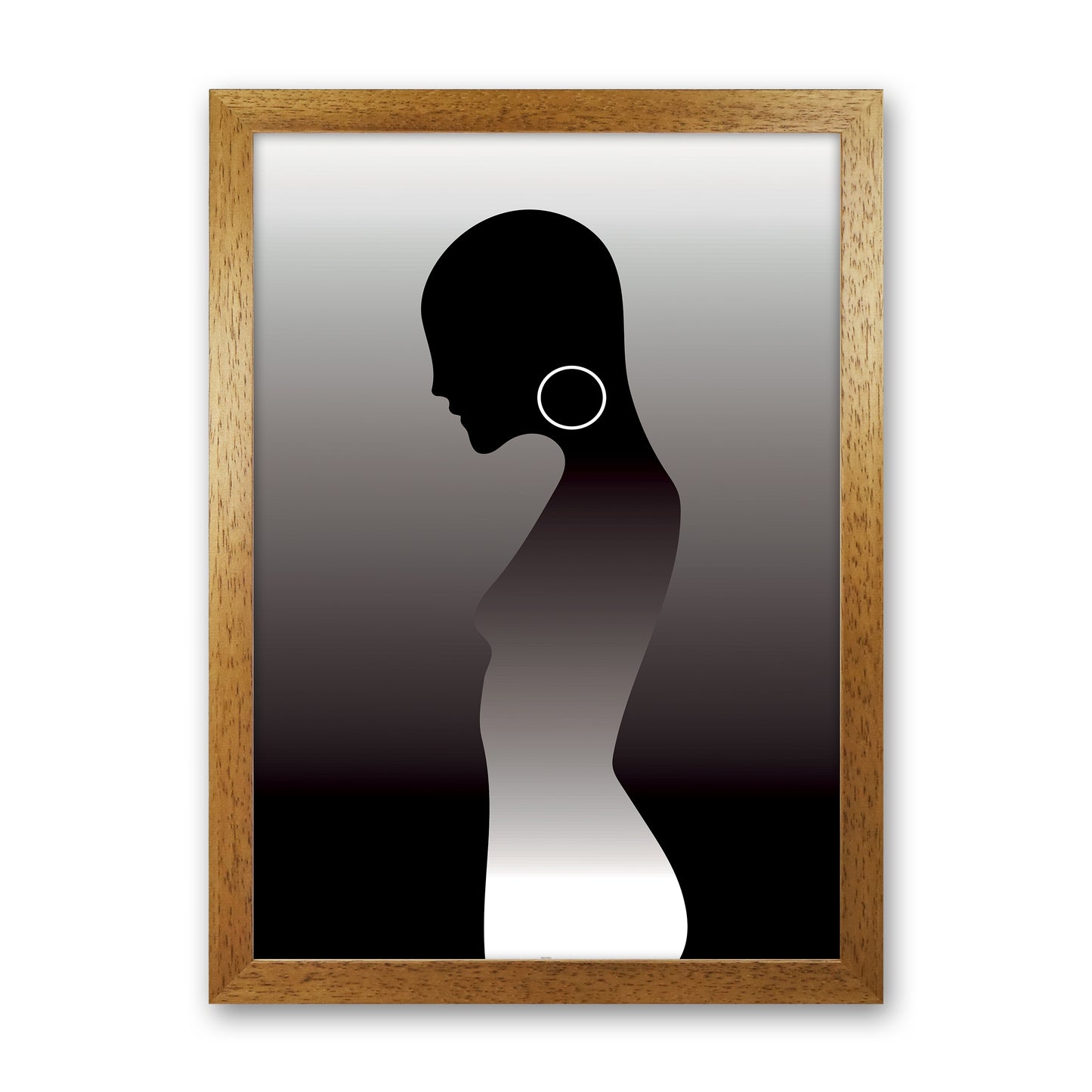 PJ-836-13 Woman of darkness Abstract Art Print by Nordic Creators Oak Grain