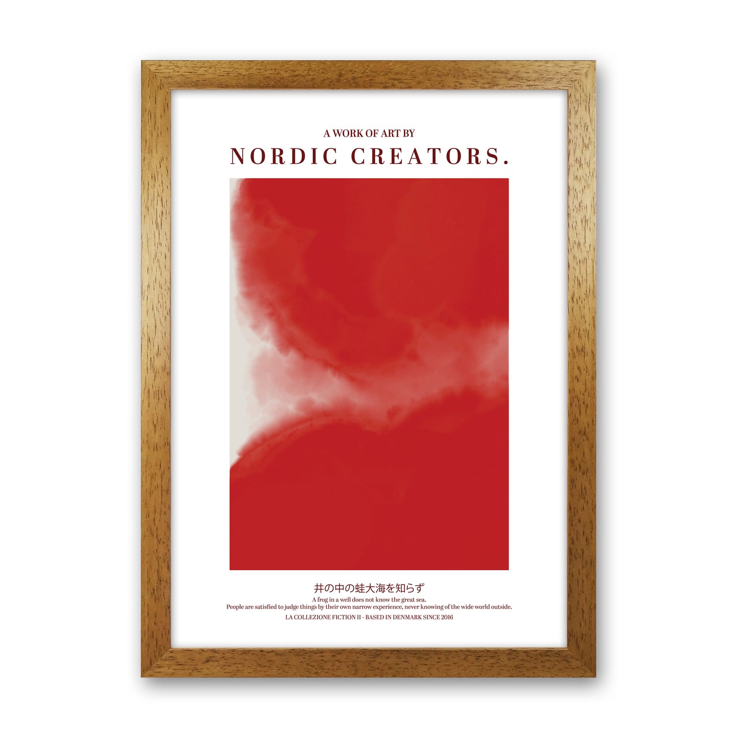 Red Japan Abstract Art Print by Nordic Creators Oak Grain