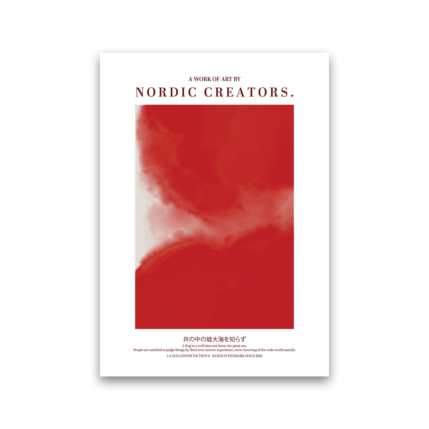 Red Japan Abstract Art Print by Nordic Creators Print Only