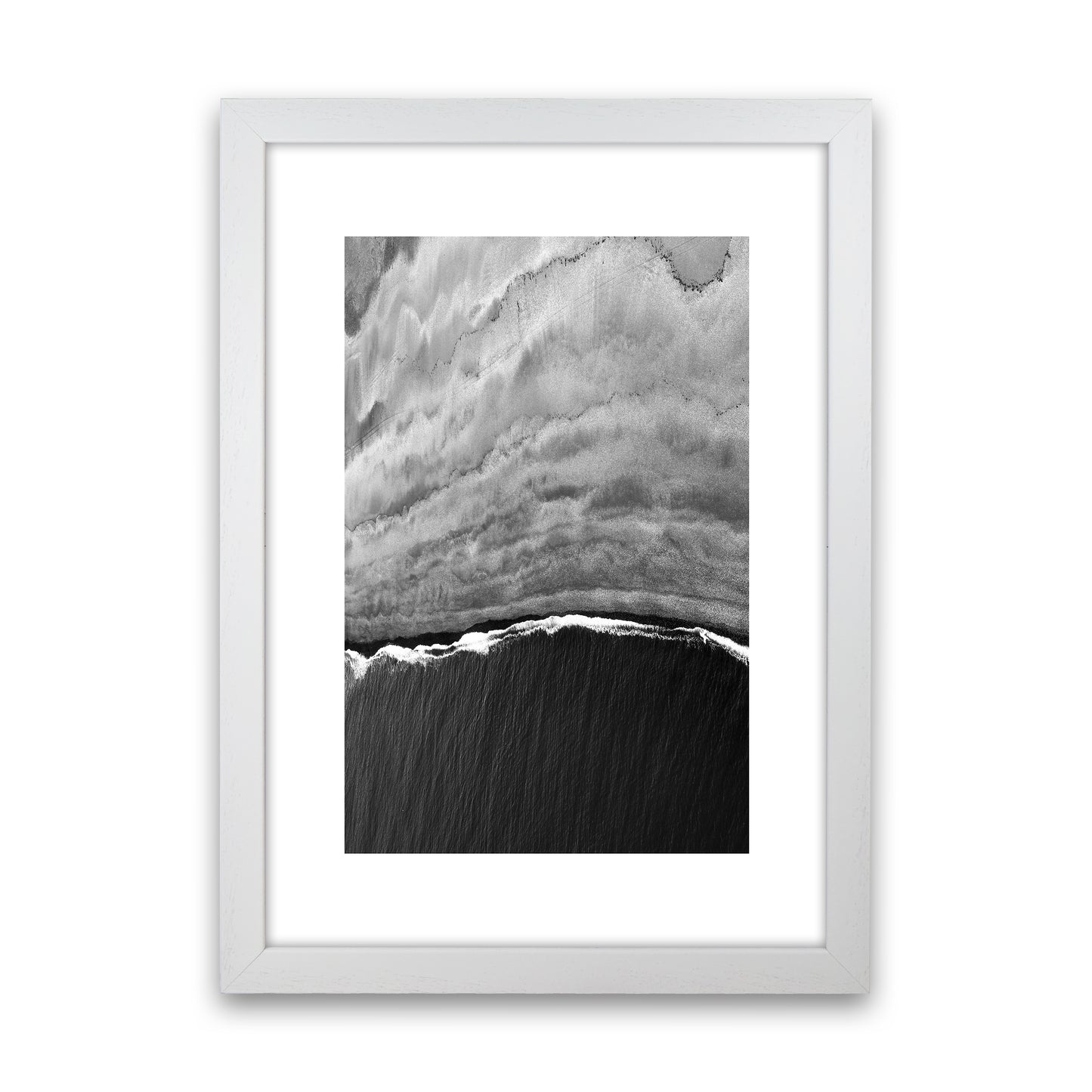Black Ocean Abstract Art Print by Nordic Creators White Grain