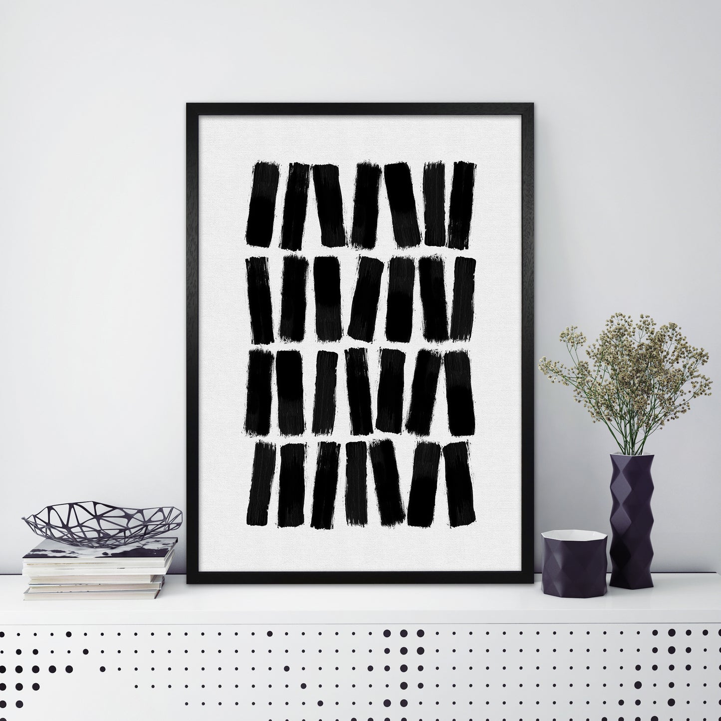 Black Brush Strokes Art Print by Orara Studio