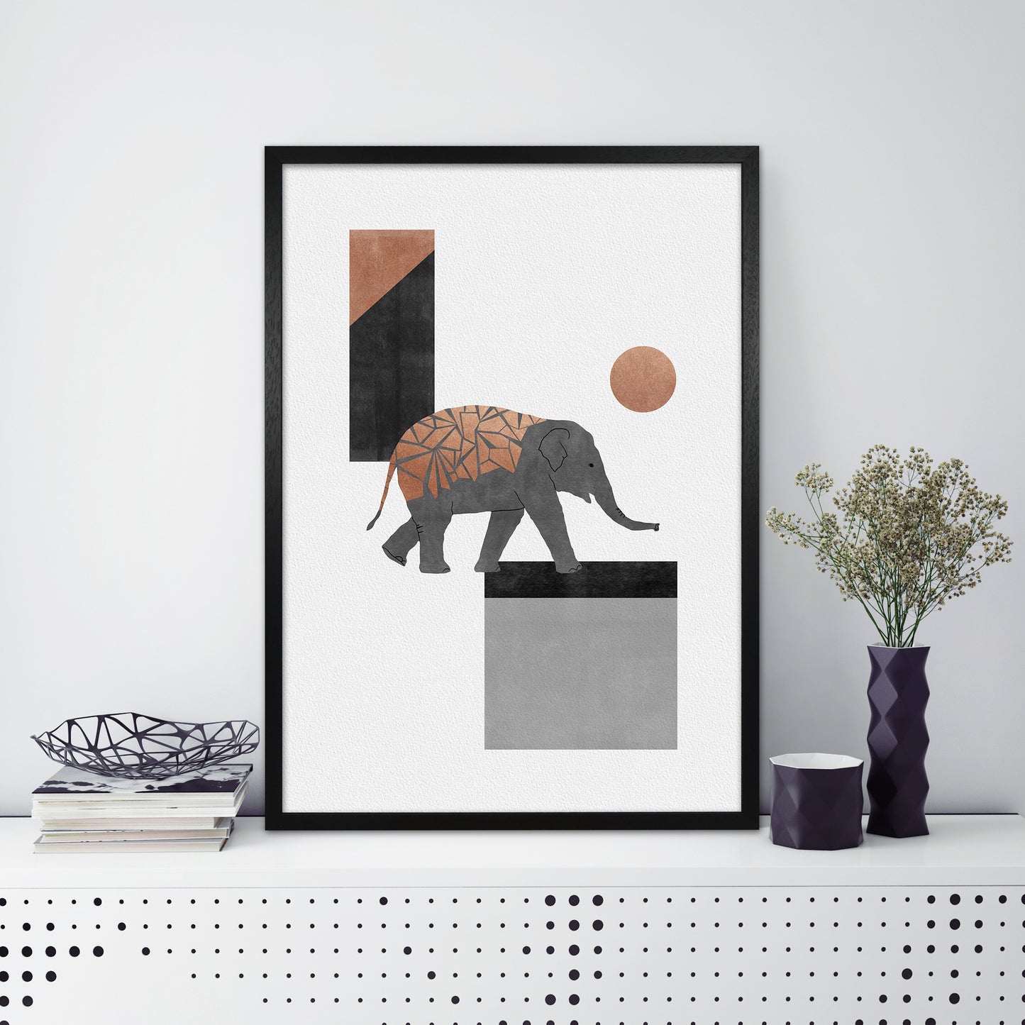 Elephant Mosaic I Art Print by Orara Studio