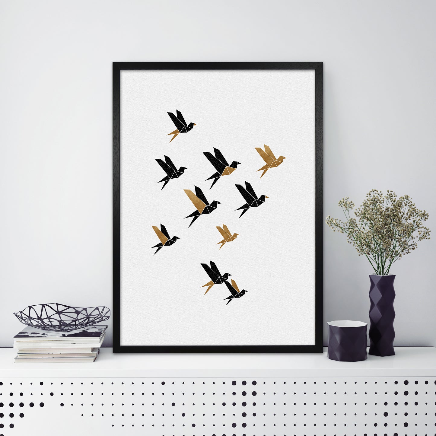 Origami Birds Collage II Art Print by Orara Studio