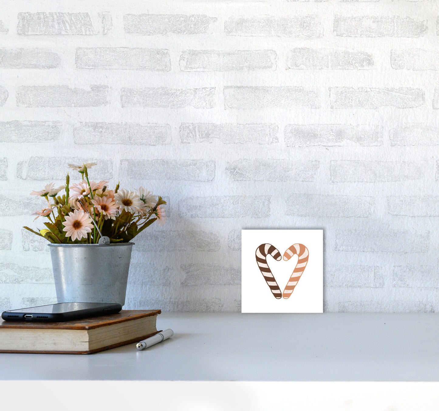 Candy Canes Christmas Art Print by Orara Studio3030 Black Frame