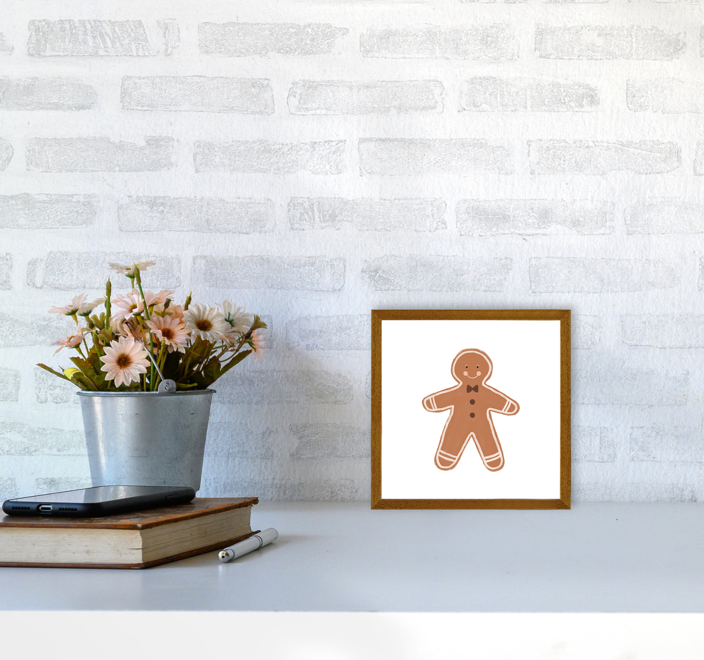 Gingerbread Man Christmas Art Print by Orara Studio4040 Print Only