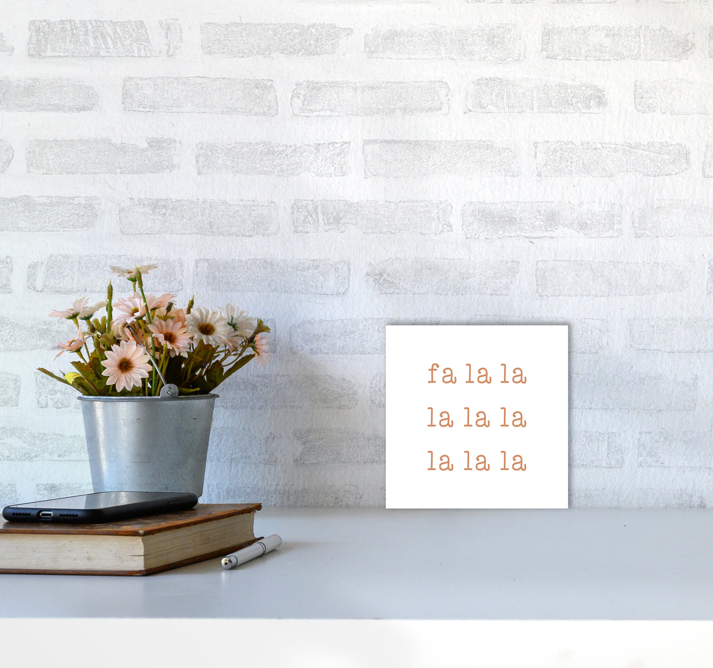Fa La La Christmas Art Print by Orara Studio4040 Black Frame