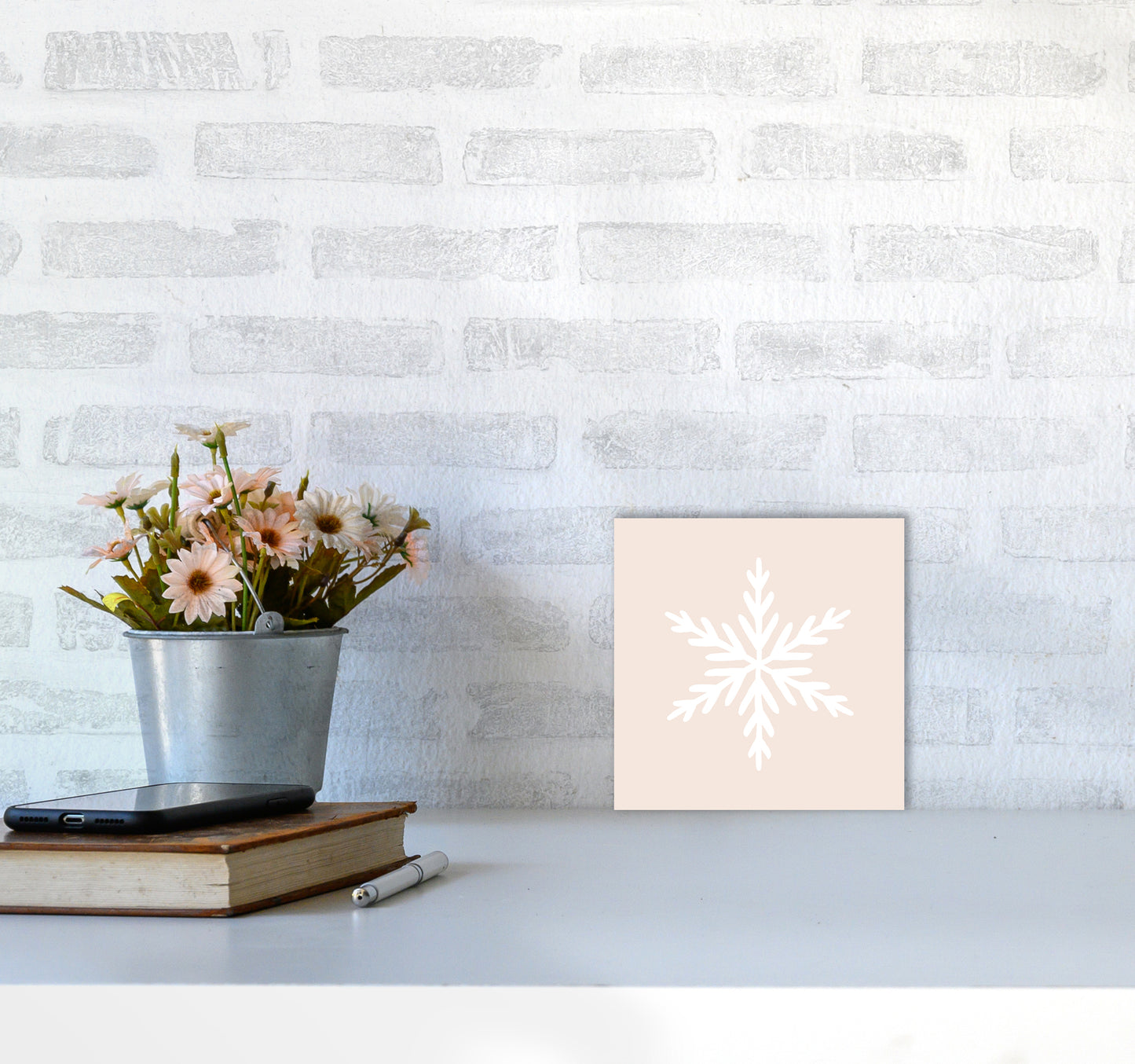 Snowflake Christmas Art Print by Orara Studio4040 Black Frame