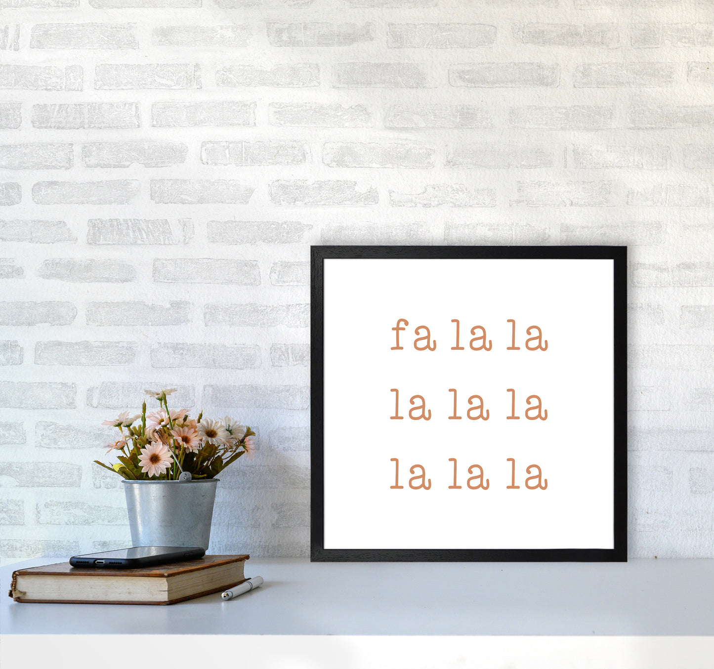 Fa La La Christmas Art Print by Orara Studio5050 White Frame