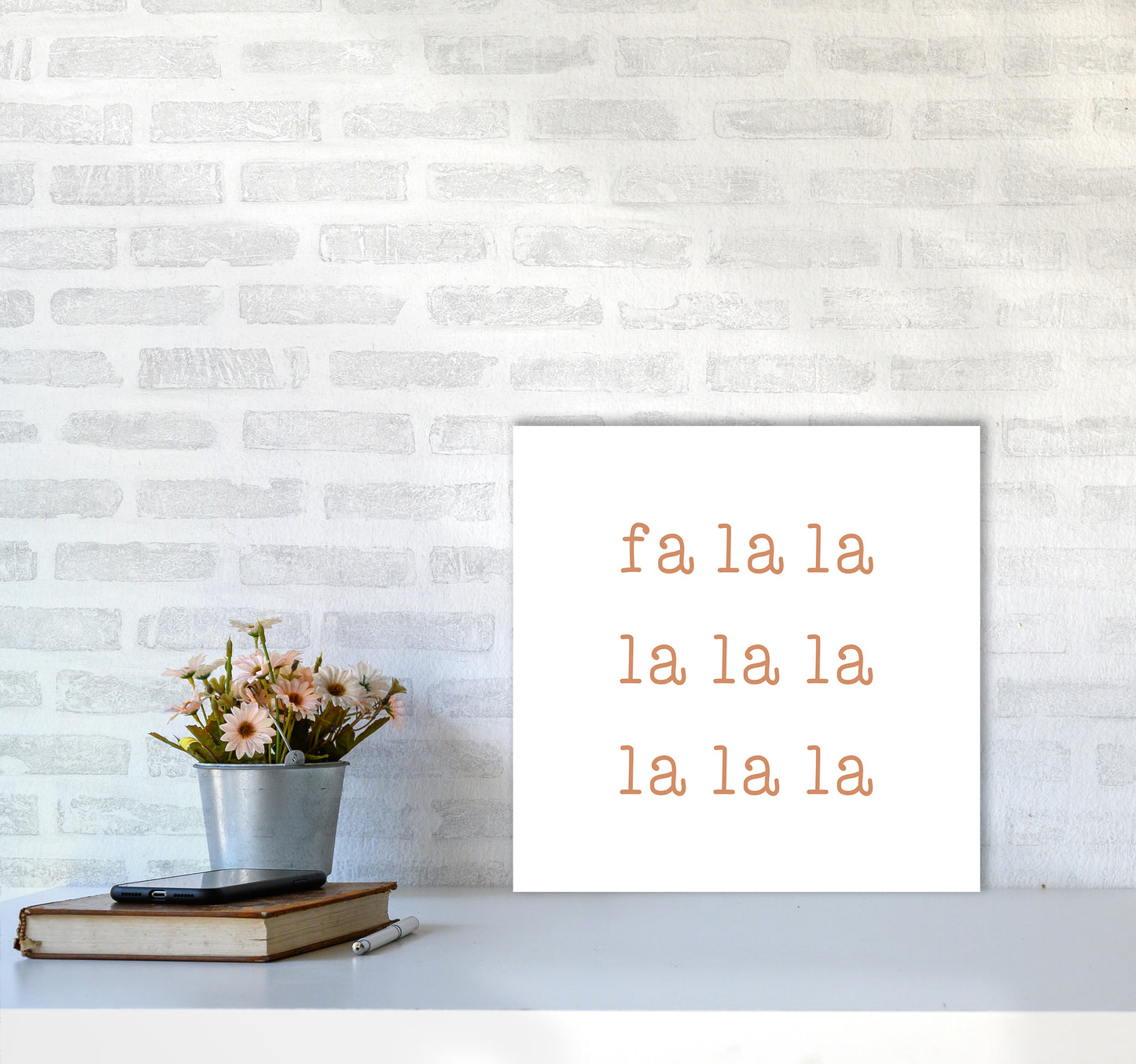 Fa La La Christmas Art Print by Orara Studio5050 Black Frame
