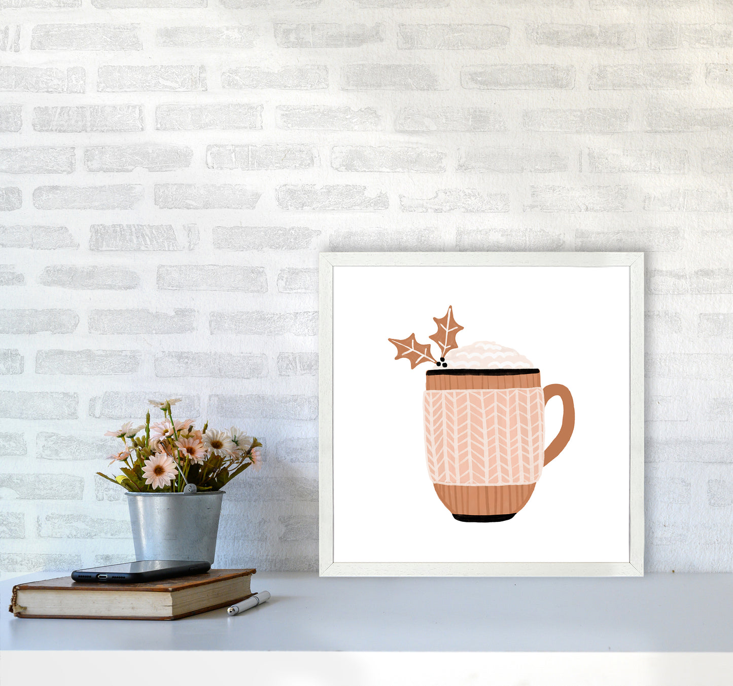 Christmas Drink Christmas Art Print by Orara Studio5050 Oak Frame