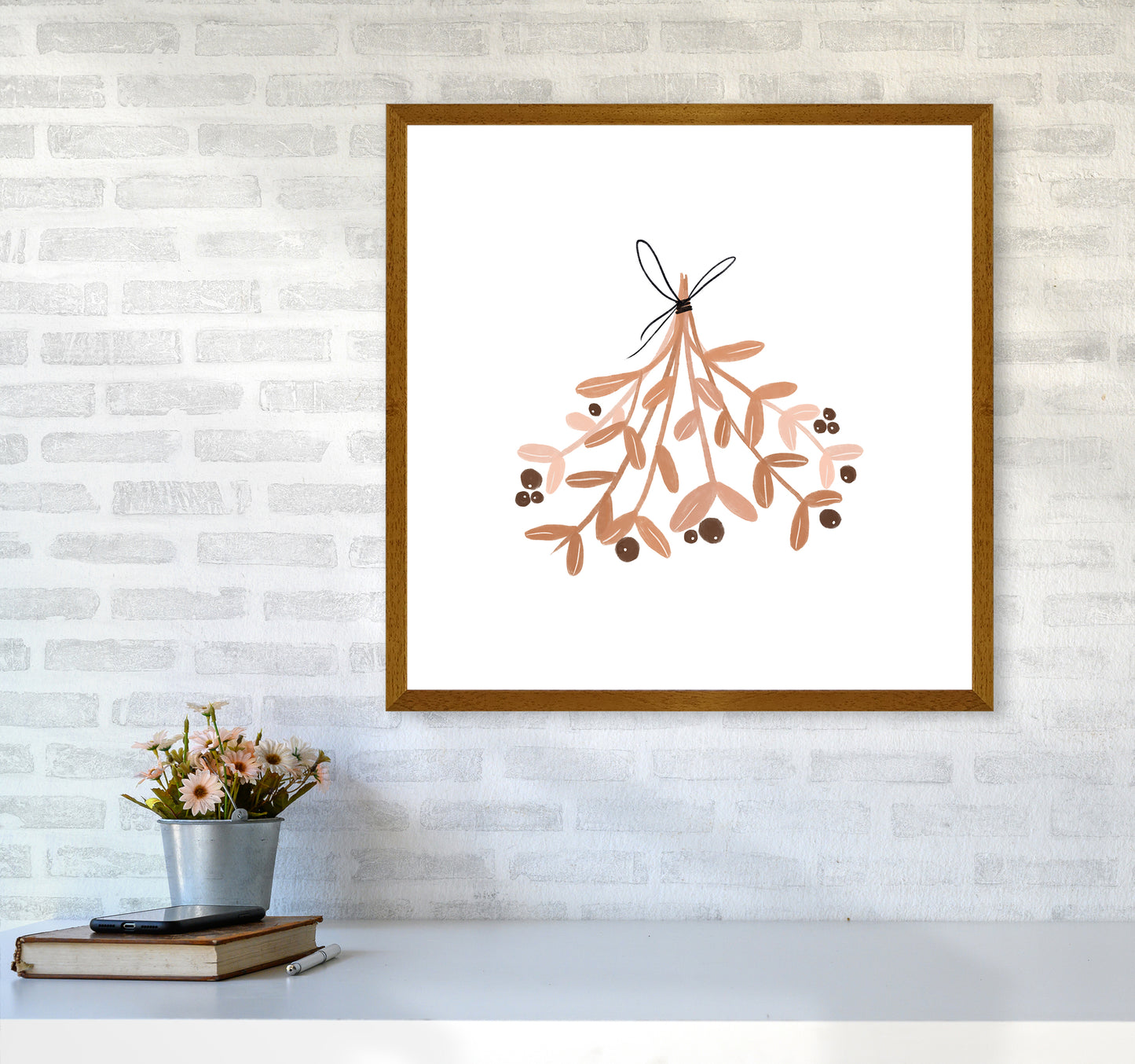 Mistletoe Christmas Art Print by Orara Studio6060 Print Only