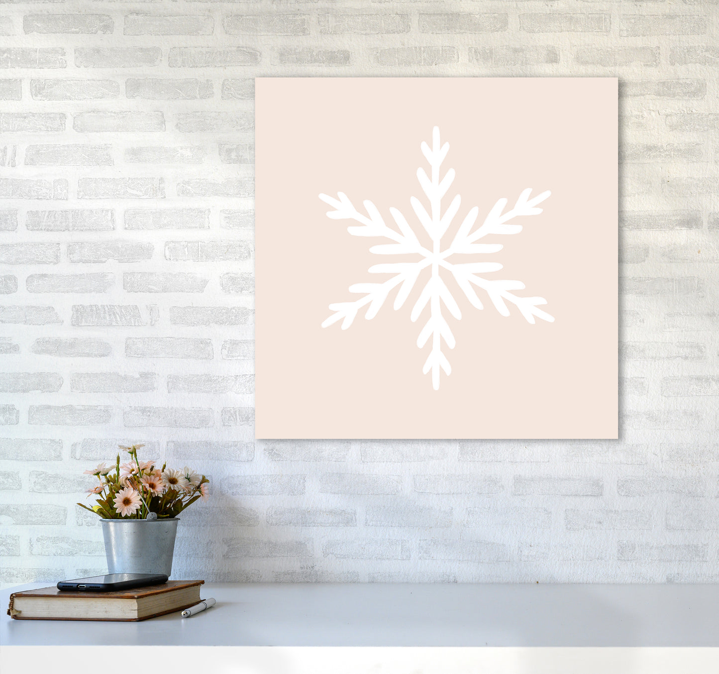 Snowflake Christmas Art Print by Orara Studio6060 Black Frame