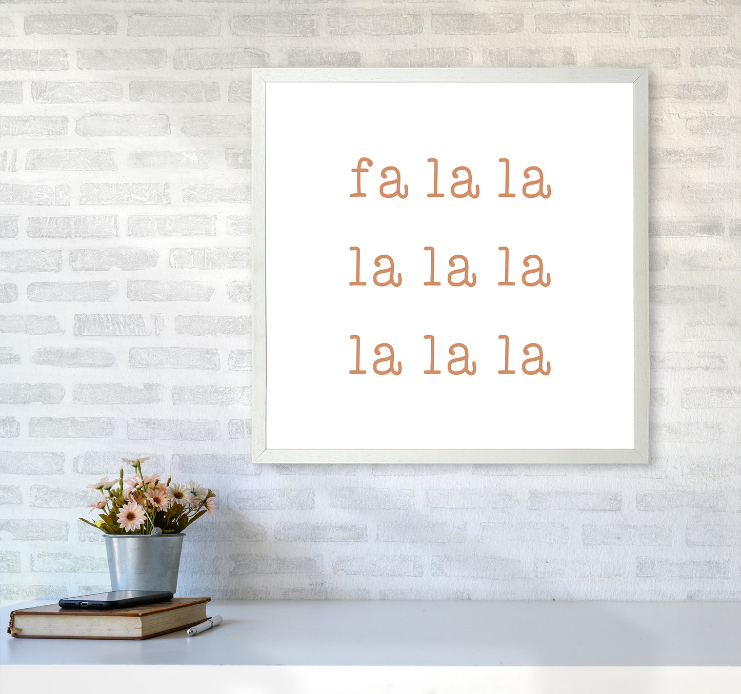 Fa La La Christmas Art Print by Orara Studio6060 Oak Frame