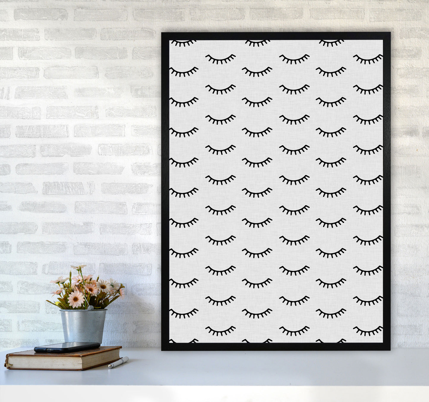 Eyes Closed Print By Orara Studio A1 White Frame