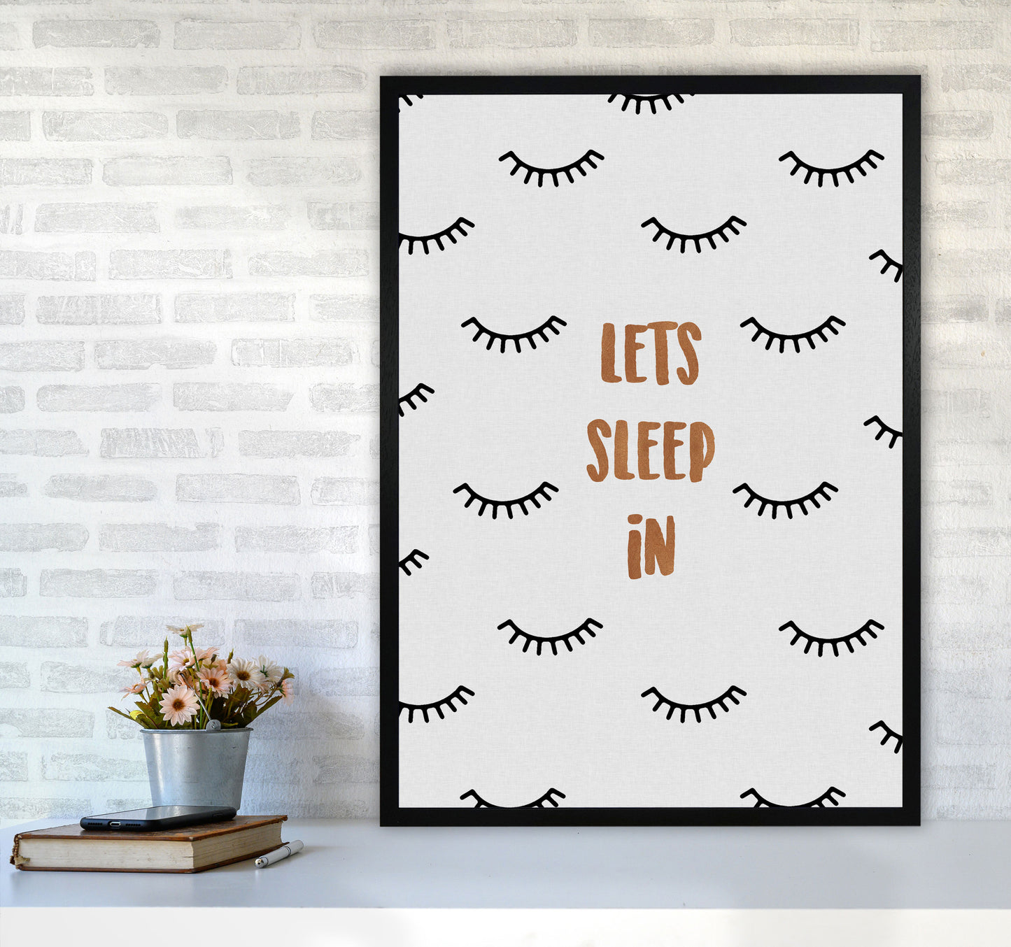 Let's Sleep In Bedroom Quote Print By Orara Studio A1 White Frame