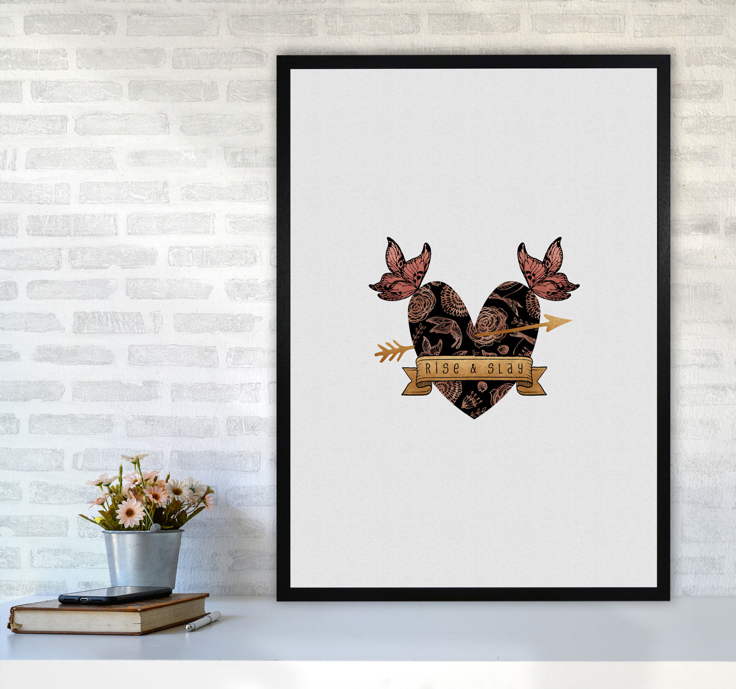 Rise & Slay Steampunk Print By Orara Studio A1 White Frame