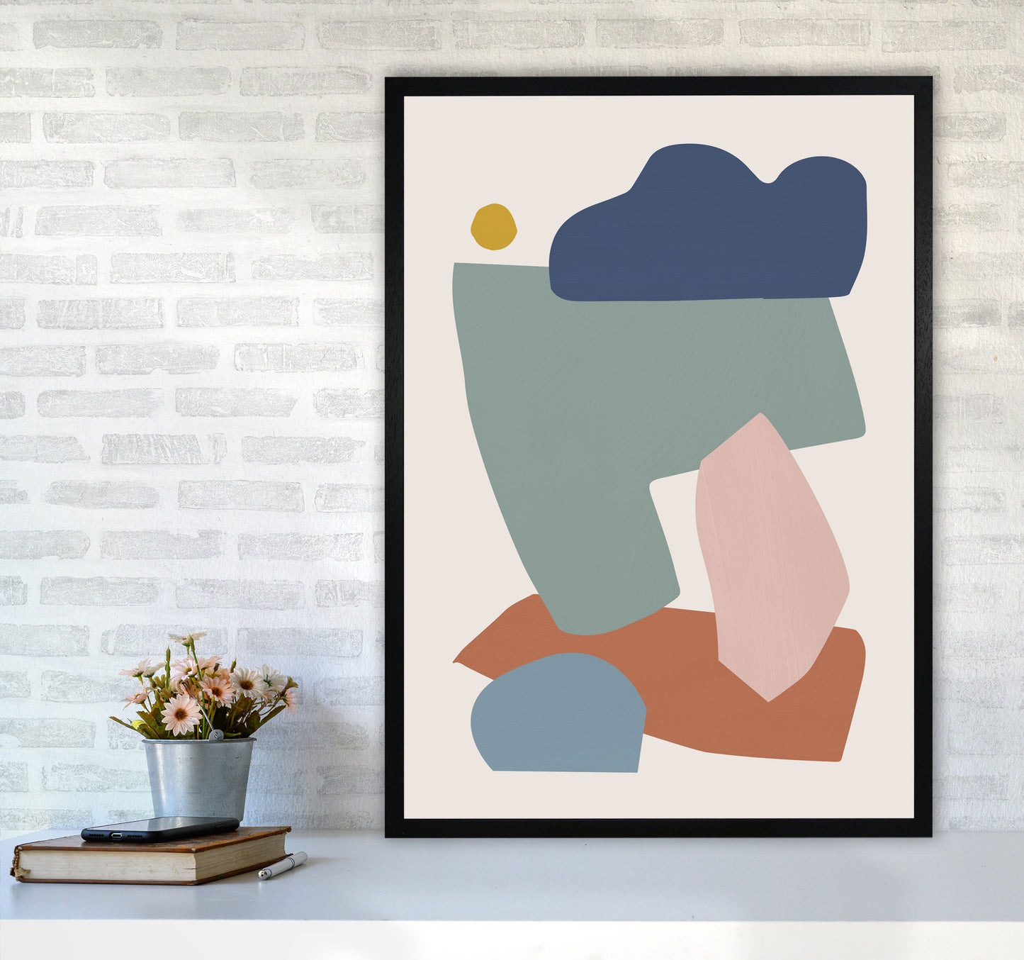 Collage Pastel I Art Print by Orara Studios A1 White Frame