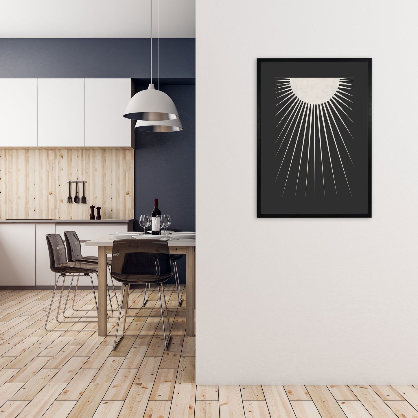 Minimal Moon Art Print by Orara Studio A1 White Frame