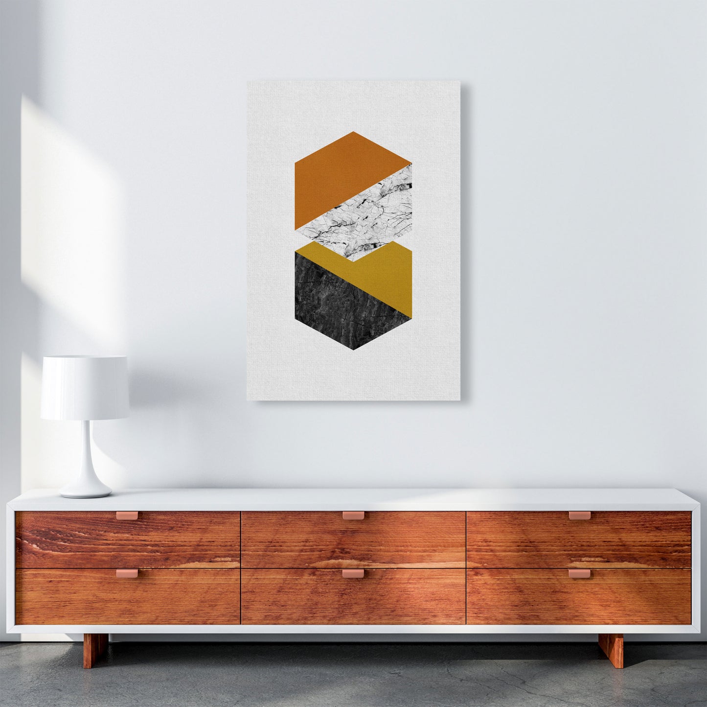 Geometric Hexagons Print By Orara Studio A1 Canvas