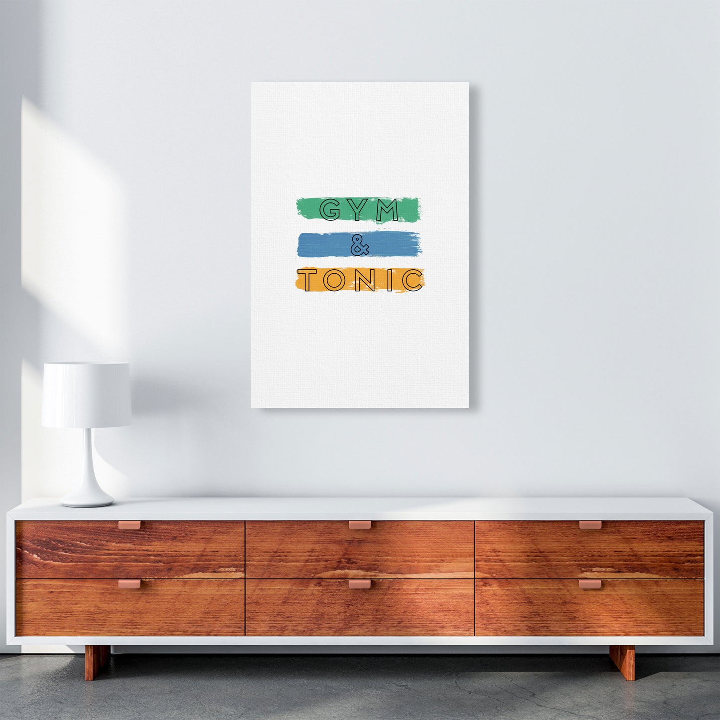 Gym & Tonic Print By Orara Studio, Framed Kitchen Wall Art A1 Canvas