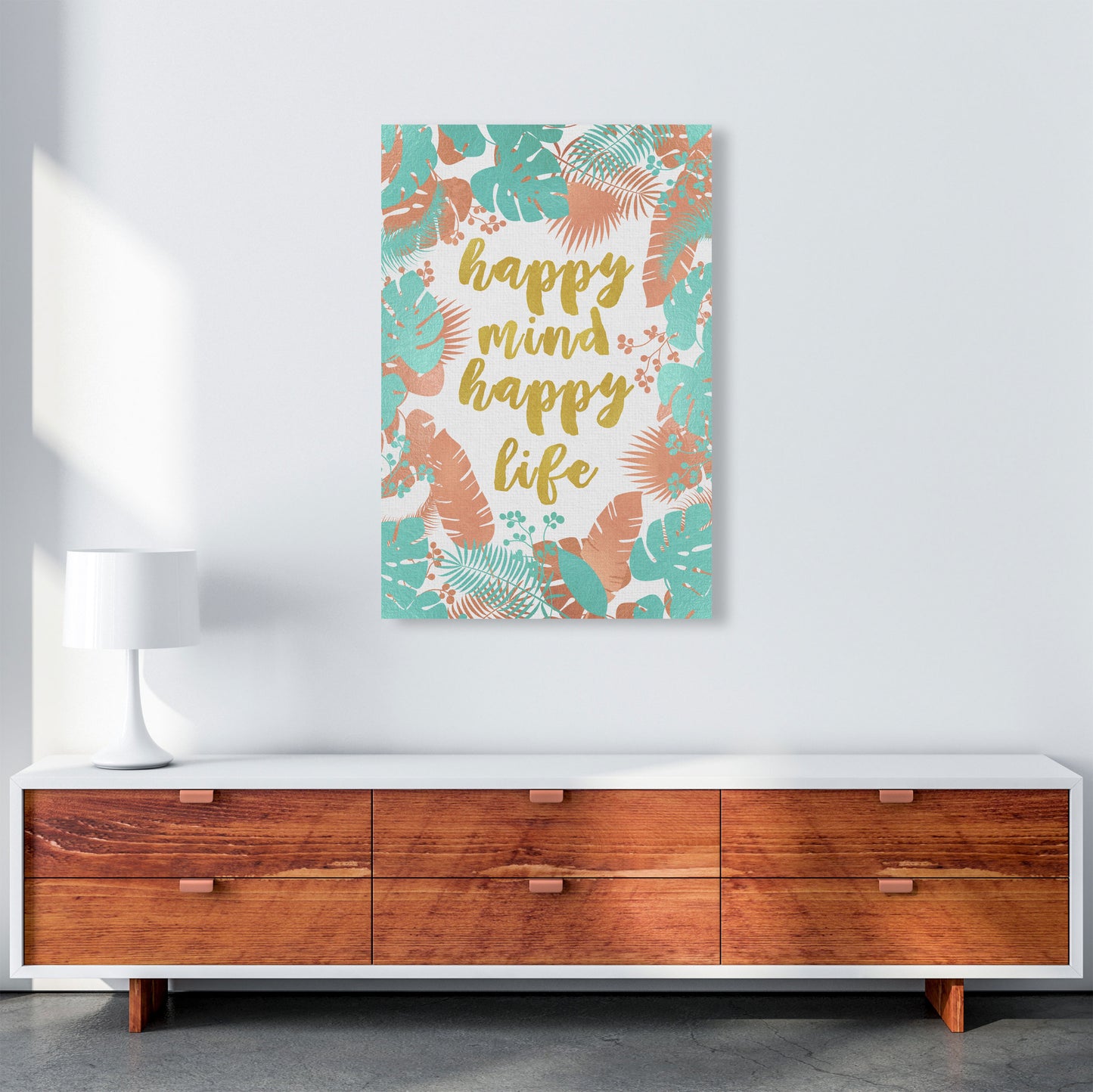 Happy Mind Happy Life Print By Orara Studio A1 Canvas