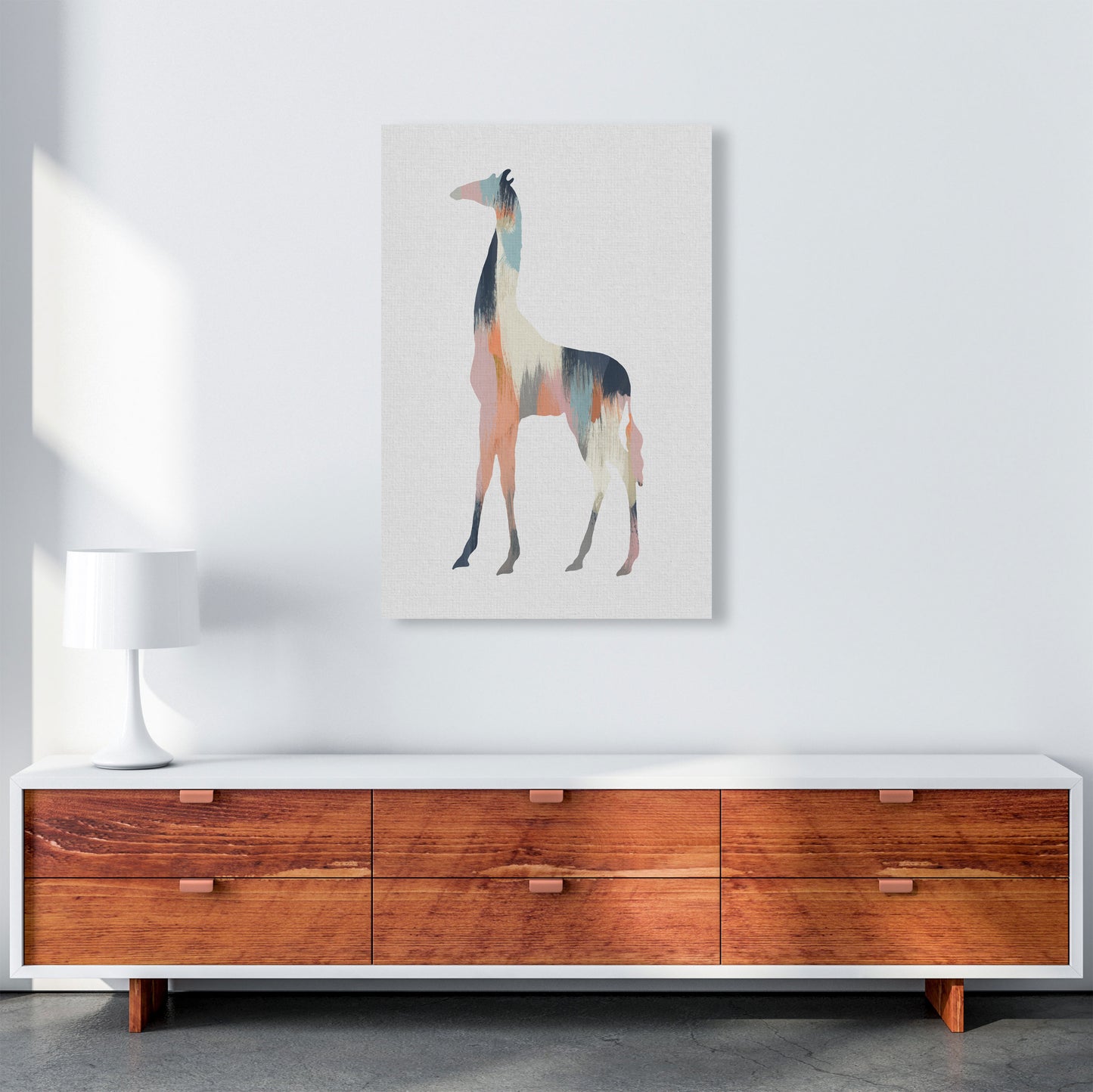 Pastel Giraffe Print By Orara Studio Animal Art Print A1 Canvas