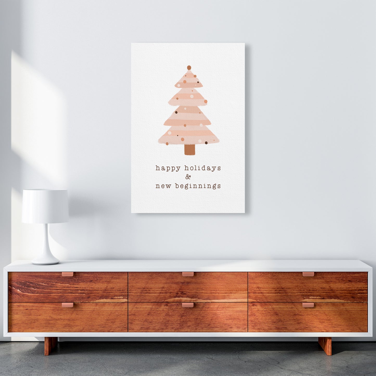 Happy Holidays & New Beginnings Christmas Art Print by Orara Studio A1 Canvas