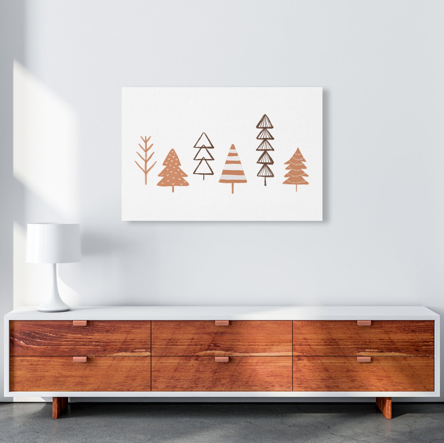 Winter Trees Illustration Christmas Art Print by Orara Studio A1 Canvas