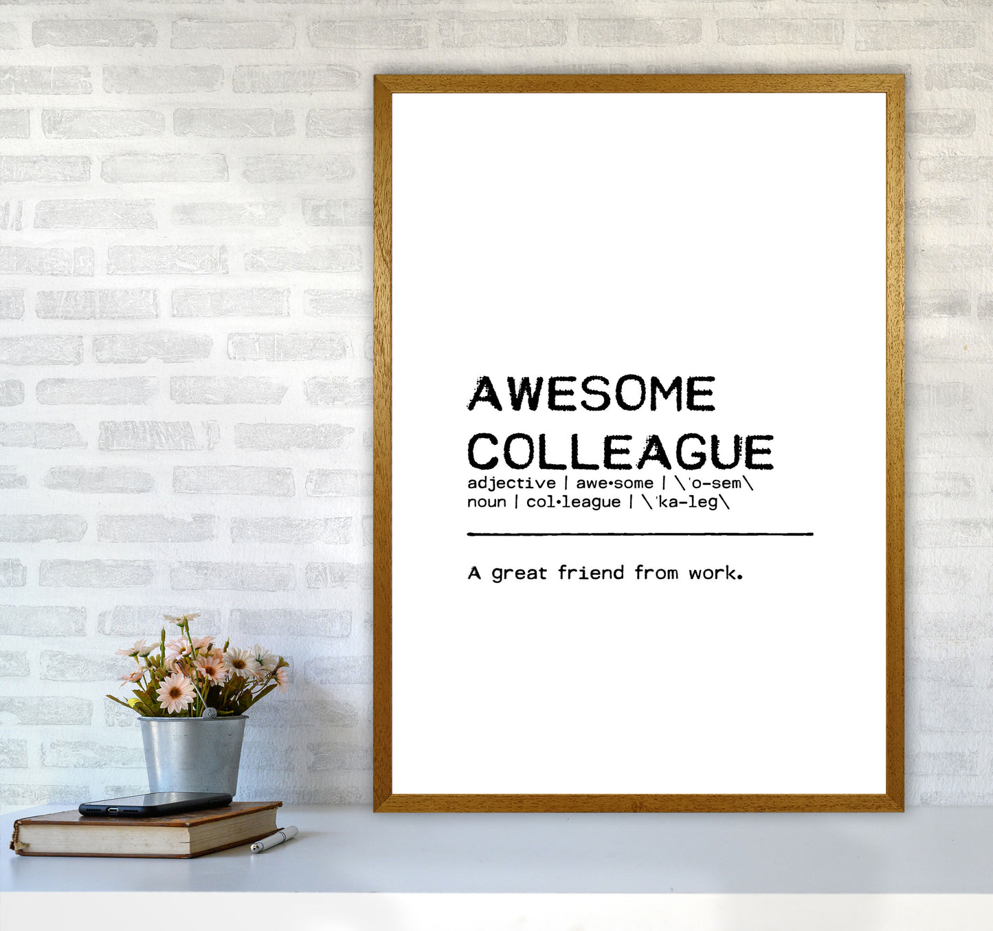 Awesome Colleague Friend Definition Quote Print By Orara Studio A1 Print Only
