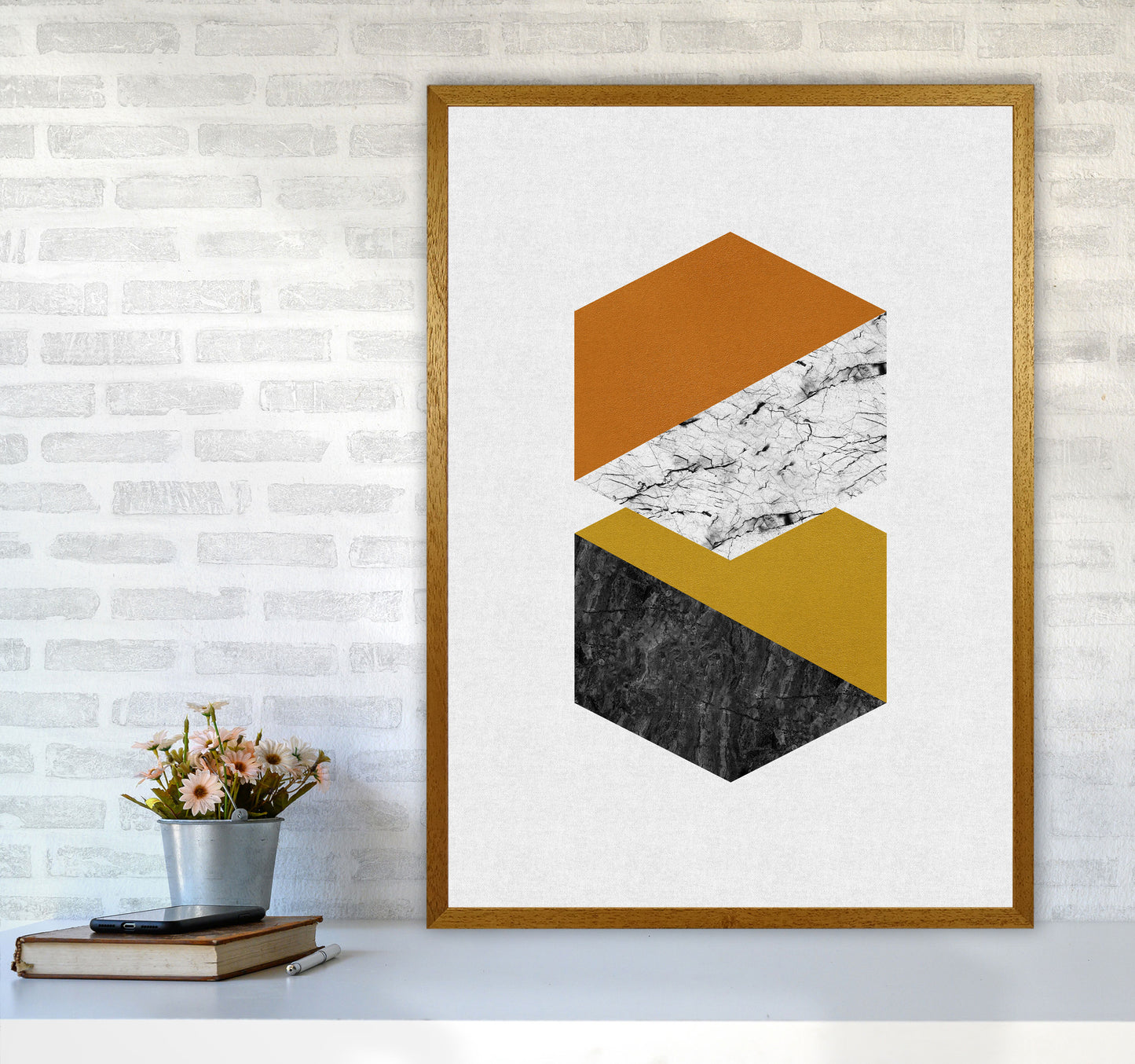 Geometric Hexagons Print By Orara Studio A1 Print Only