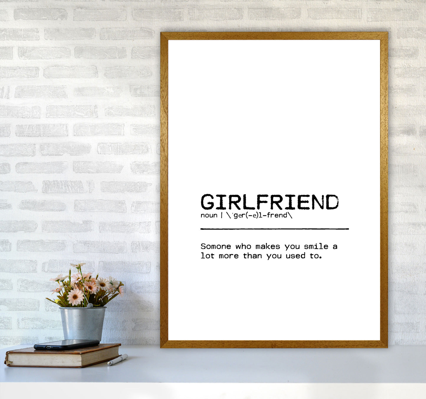Girlfriend Smile Definition Quote Print By Orara Studio A1 Print Only