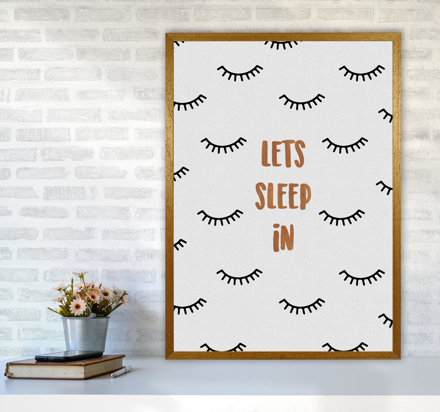 Let's Sleep In Bedroom Quote Print By Orara Studio A1 Print Only