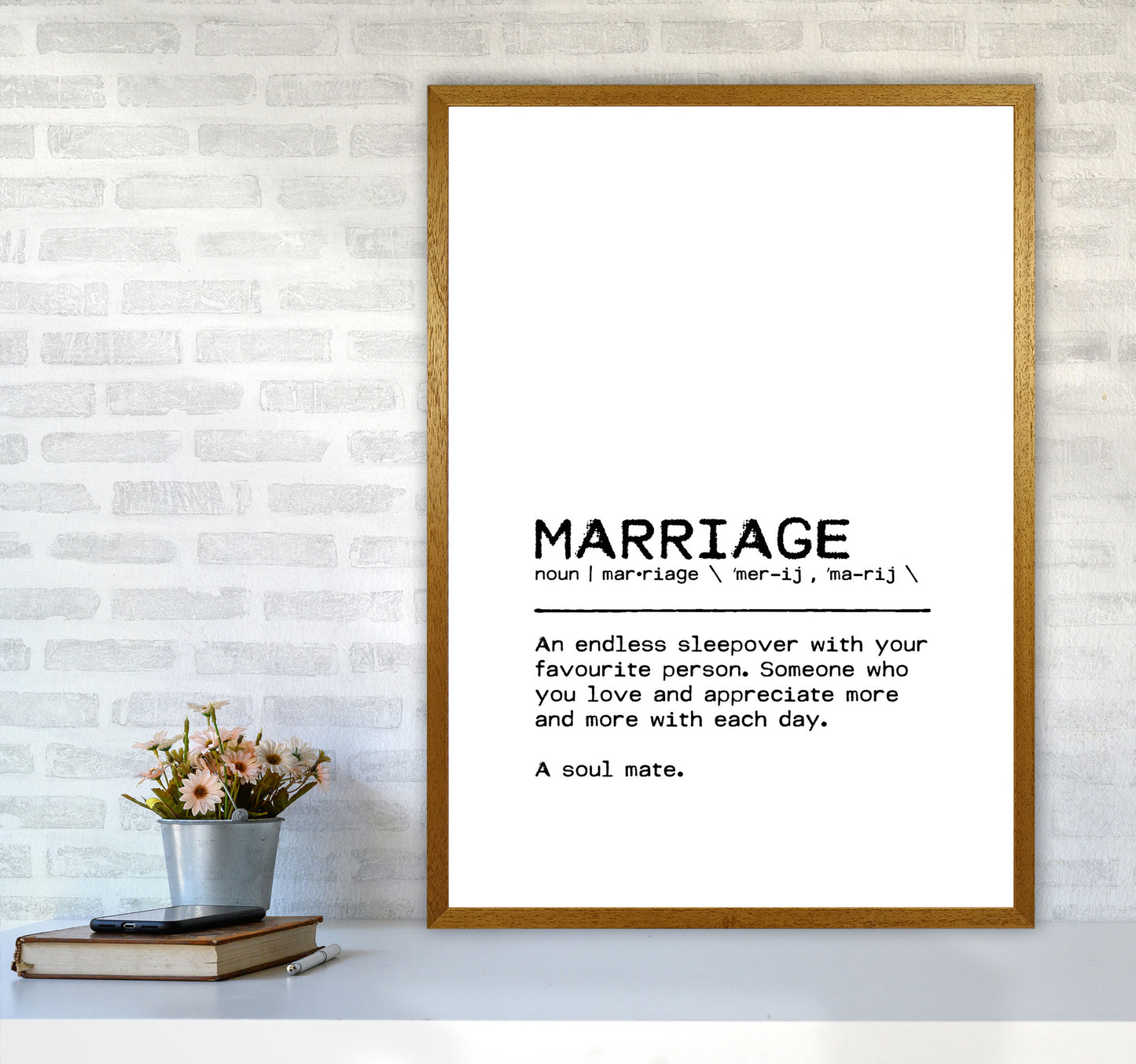Marriage Sleepover Definition Quote Print By Orara Studio A1 Print Only