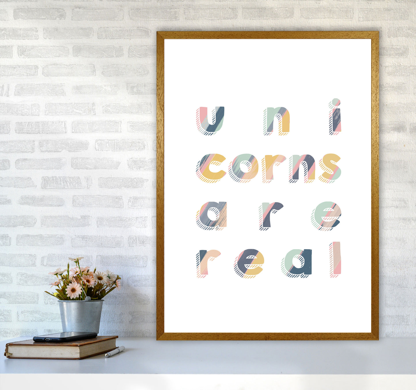Unicorns Are Real Art Print By Orara Studio, Framed Childrens Wall Art Poster A1 Print Only
