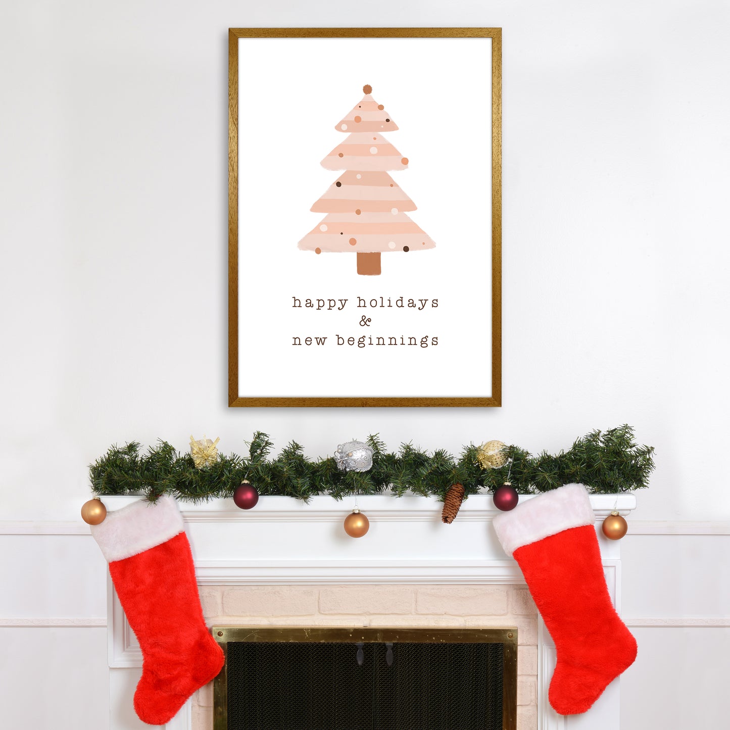 Happy Holidays & New Beginnings Christmas Art Print by Orara Studio A1 Print Only