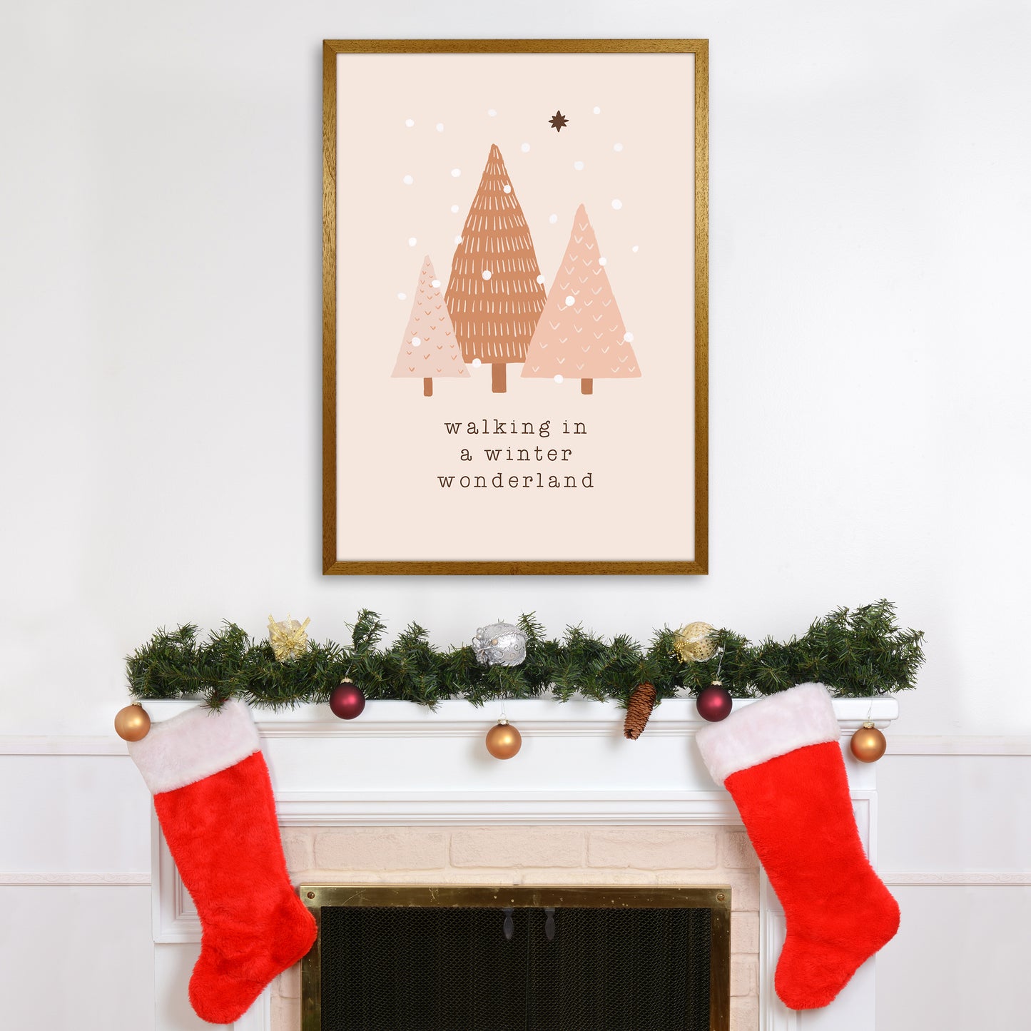 Walking In A Winter Wonderdland Christmas Art Print by Orara Studio A1 Print Only