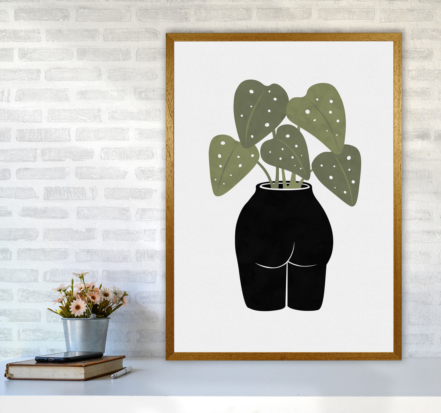 Butt-anical Vase Art Print by Orara Studios A1 Print Only