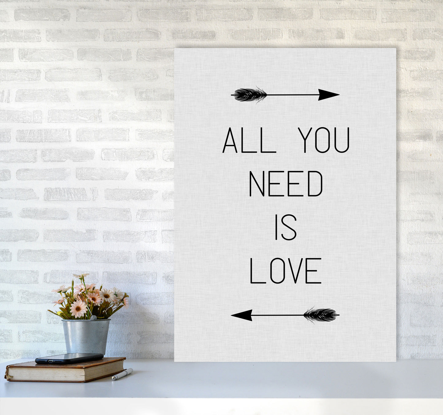All You Need Is Love Print By Orara Studio A1 Black Frame