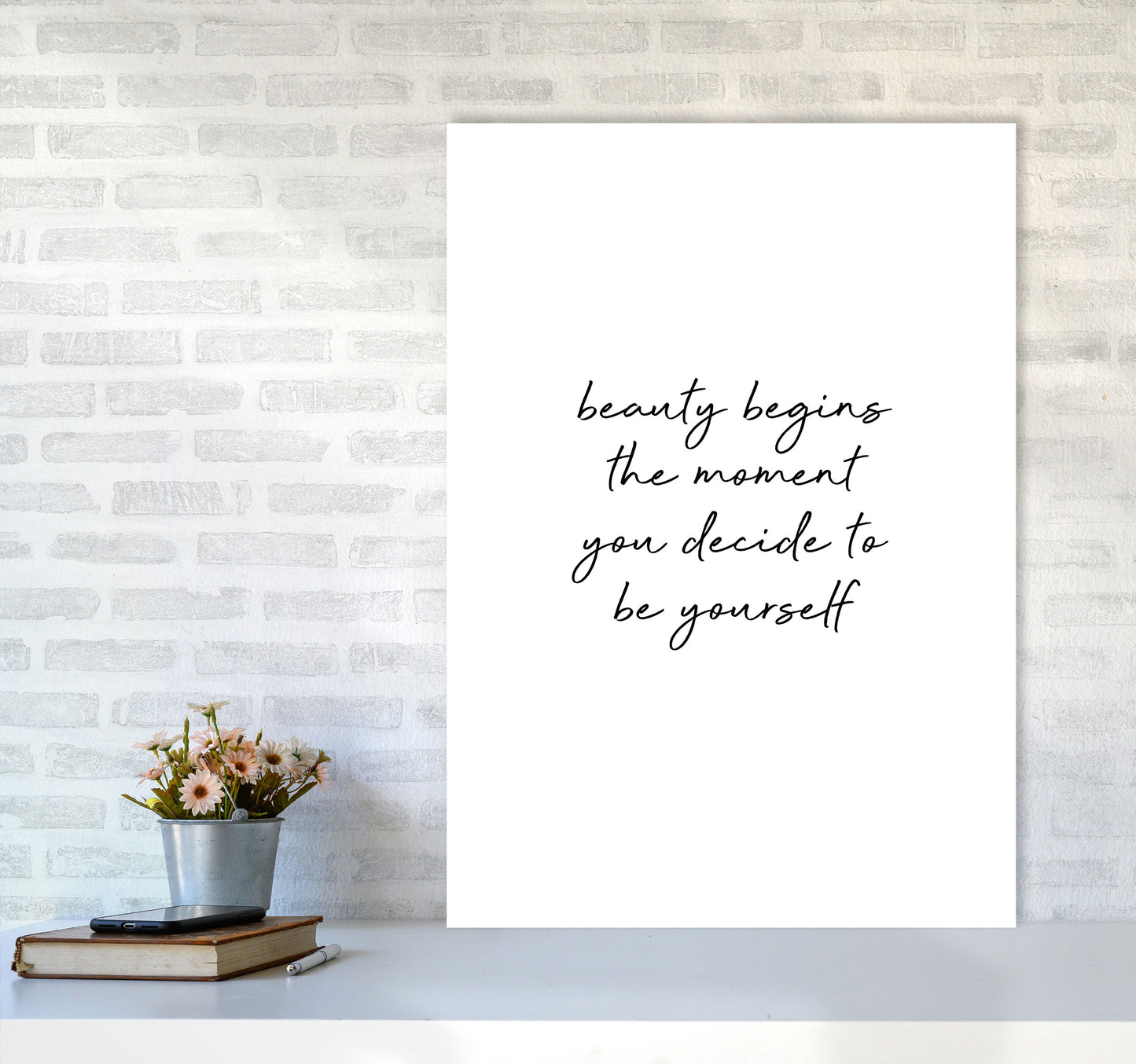 Beauty Begins Quote Print By Orara Studio A1 Black Frame