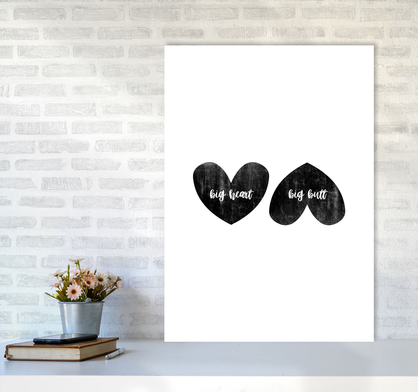 Big Heart Big Butt Humorous Art Print By Orara Studio A1 Black Frame