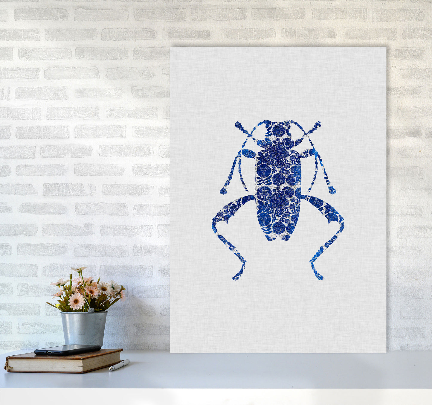 Blue Beetle IV Print By Orara Studio Animal Art Print A1 Black Frame