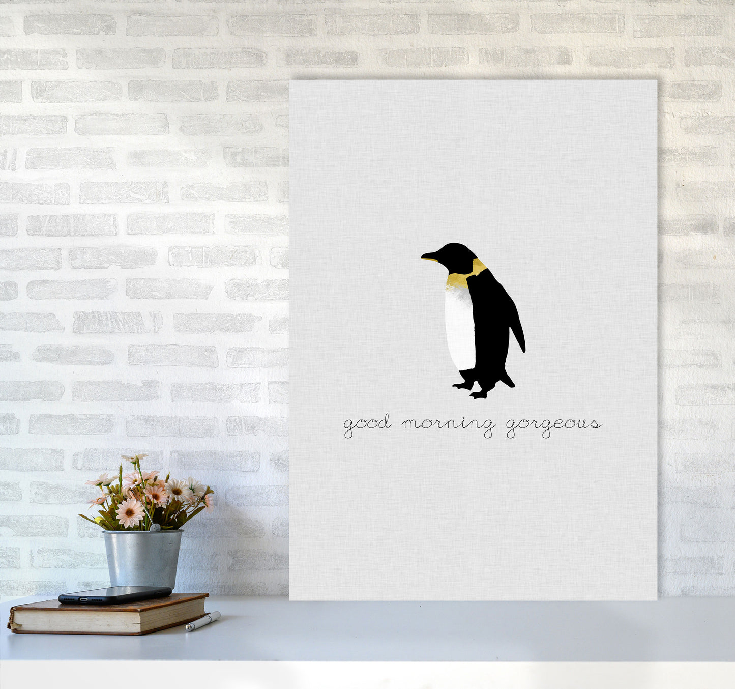 Good Morning Gorgeous Animal Quote Print By Orara Studio A1 Black Frame